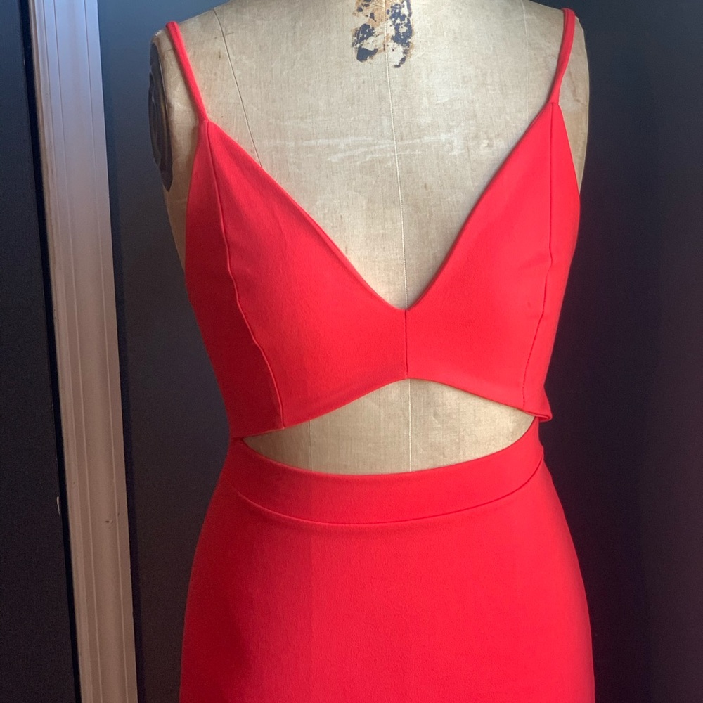 SOLD Red orange cut out summer dress